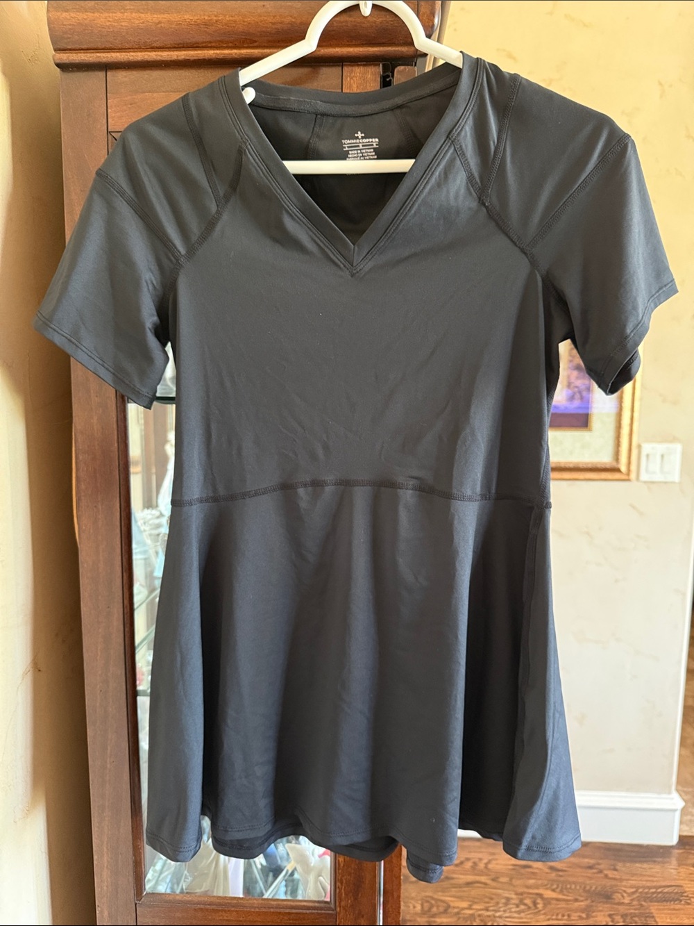 Women’s Black V-Neck Active Tunic Top by Tommie Copper. New